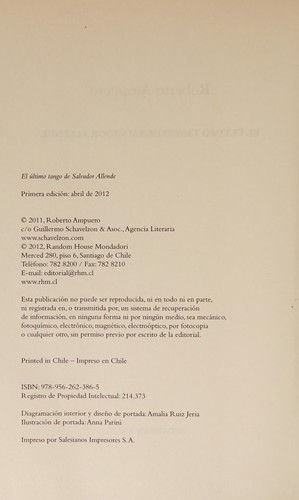 Portada de El último tango de Salvador Allende